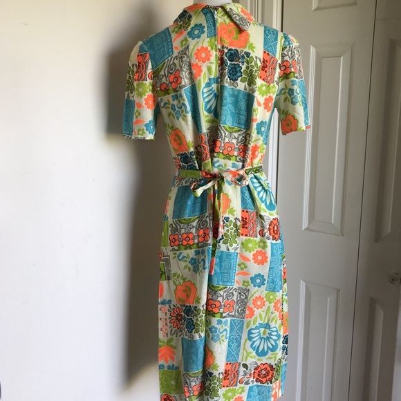 Unique Handmade Vintage Floral Midi Dress  ✨ - Picture 4 of 4